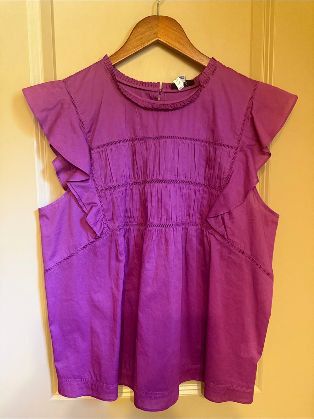 Rails Purple Ruffled Sleeveless Blouse